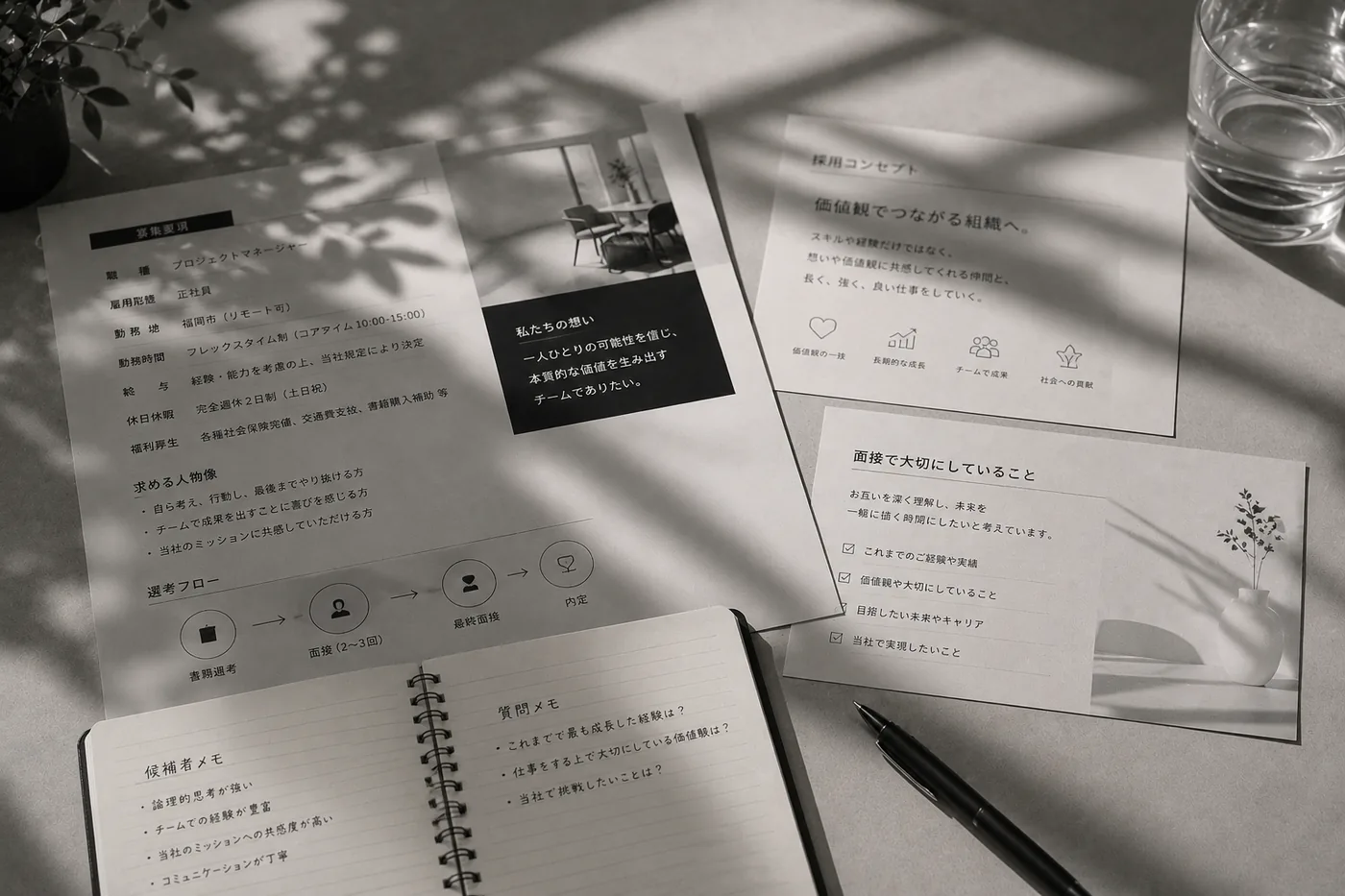 採用広報の方向性を整理する支援イメージ